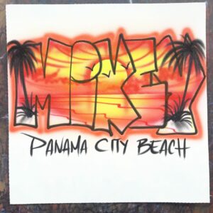 Block Lettering Name/Beach Scene
