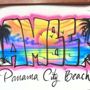 Block Lettering Name/Beach Scene